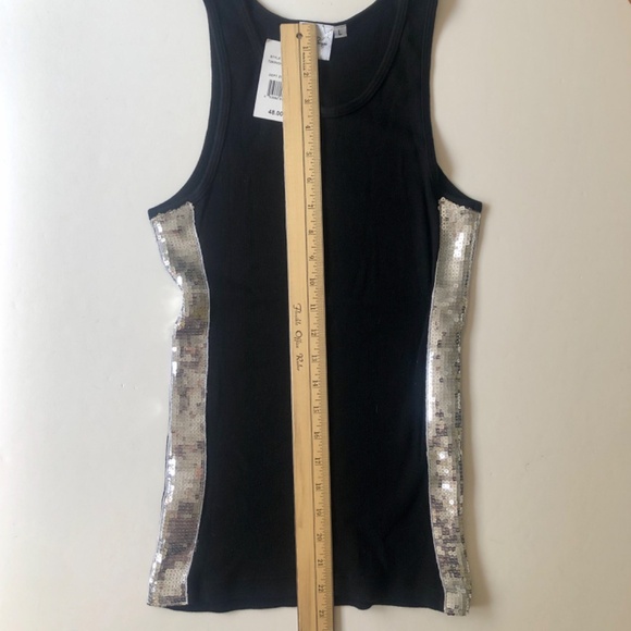 NWT Sequined Tank Top in Black L - Picture 6 of 7